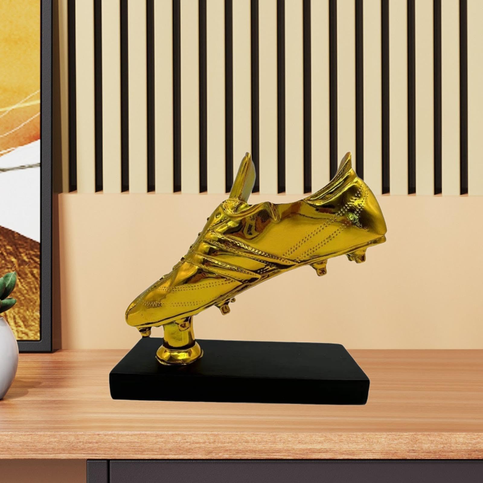 MagiDeal Scultura del Trofeo di Calcio della Scarpa d'oro, Artigianato di Scarpe da Collezione, Statuetta in Resina, Trofeo per Soggiorno, Arredamento per la