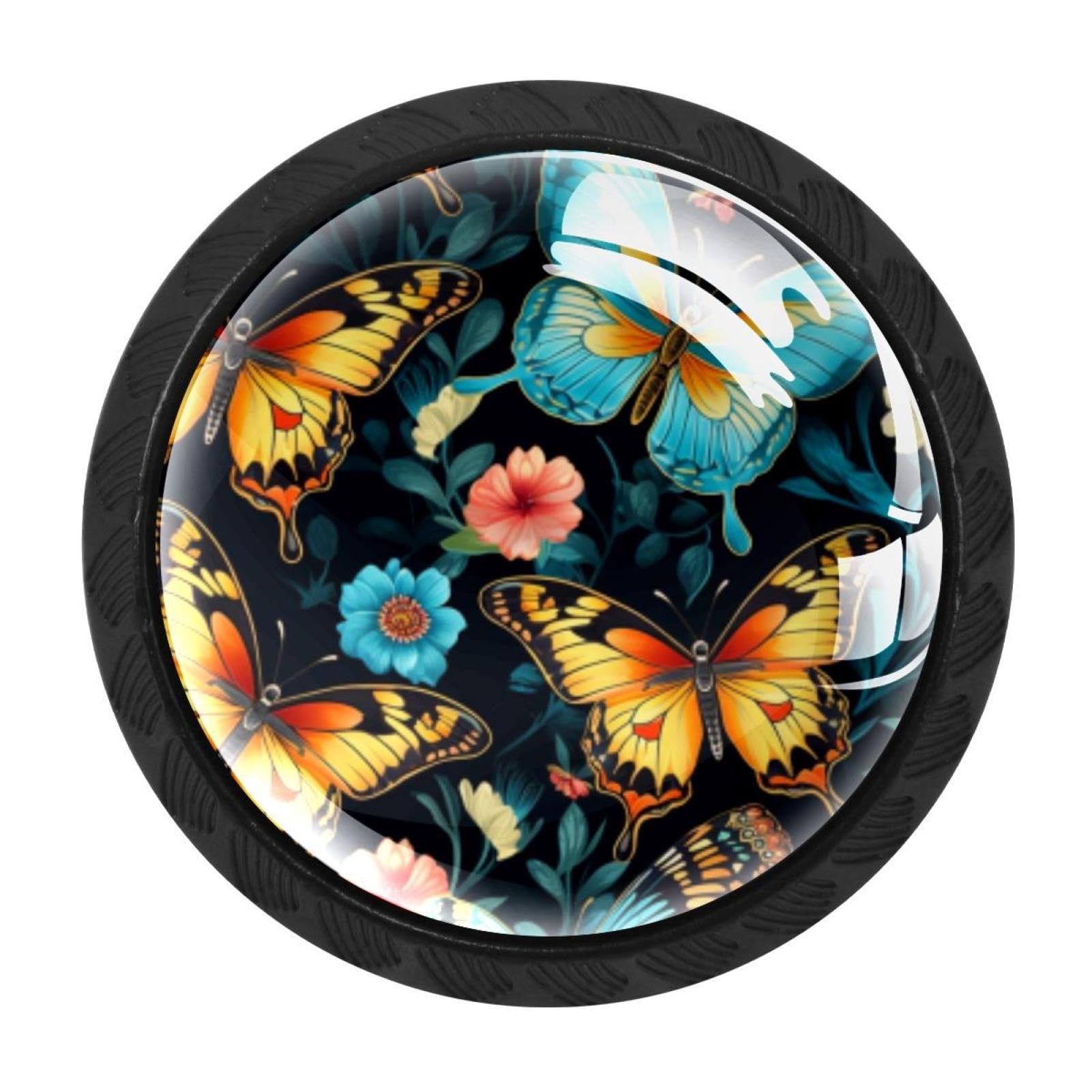 Chenzzzz Multicolored 01 4 Pack Black Colorful Butterfly Cabinet Pulls Kitchen Cabinet Handles Ideal For Cabinet,Drawer,Cupboard And Wardrobe