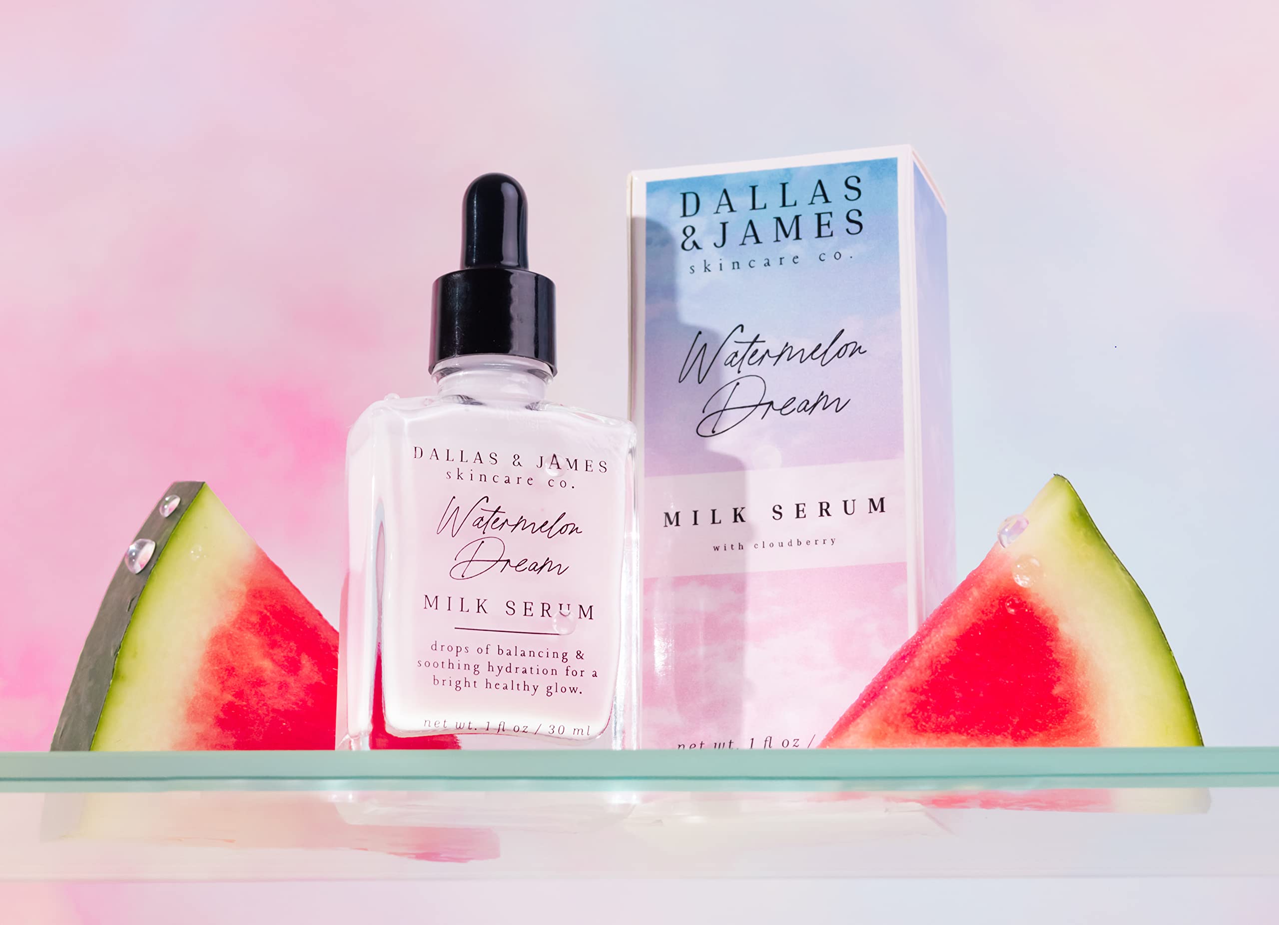 Watermelon Dream Milk Sérum aux fruits des bois, sérum hydratant/sérum apaisant à l'acide hyaluronique, à l'aloe et au concombre