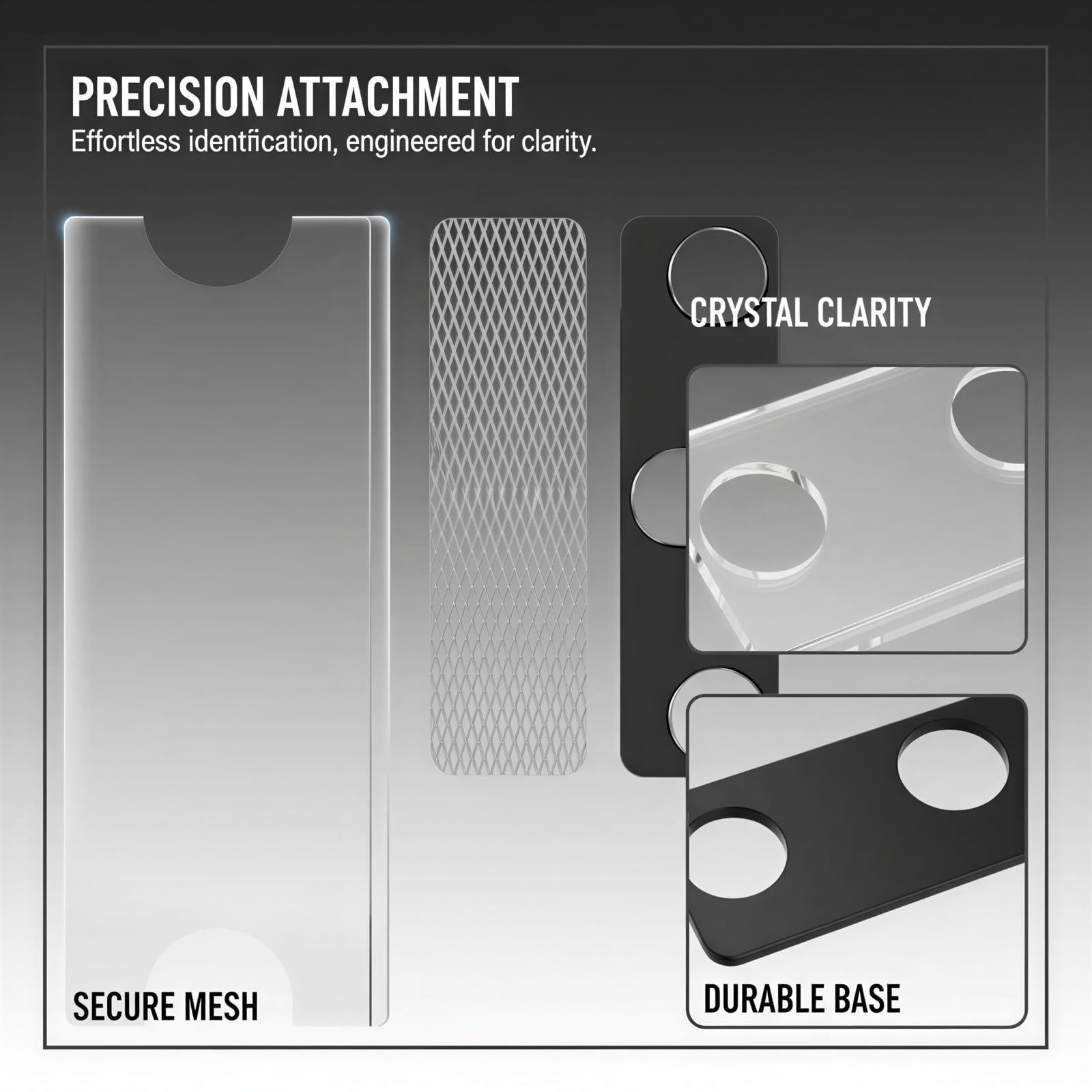 Kit de 30 porte-noms à fixation métallique, porte-noms acryliques transparents avec supports auto-adhésifs pour badge, 3 pierres aimantées en néodyme, pour bureau, réunions, conférences