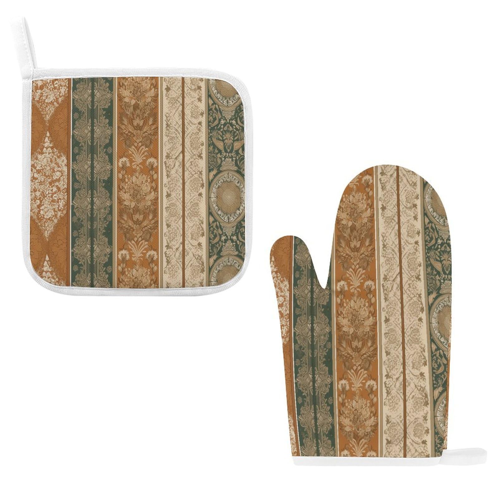 Fodpand Style Earth Color Oven Mitts And Pot Holders Sets