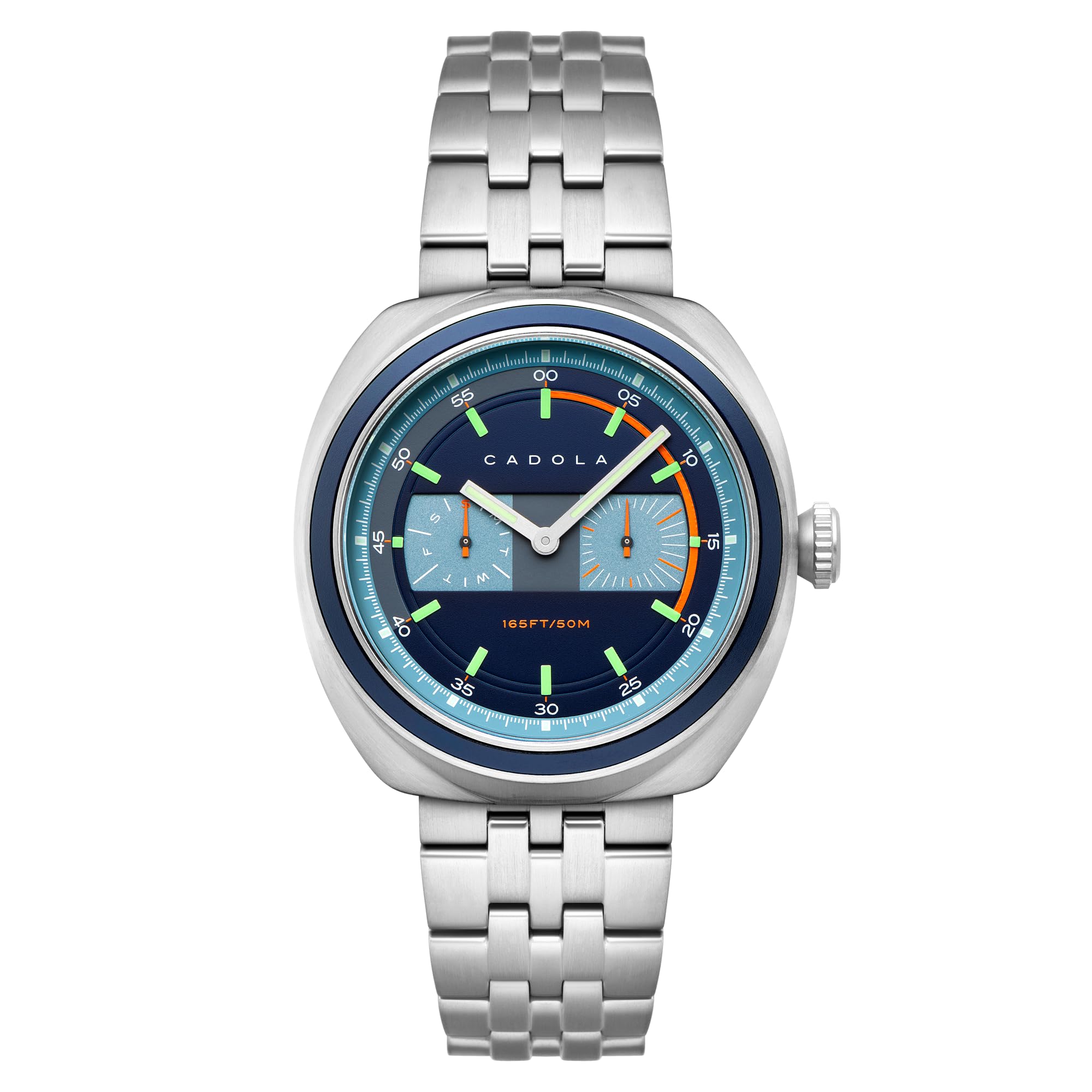 Cadola Giulia - Reloj calendario para hombre de 43 mm con correa de cuero CD-1043