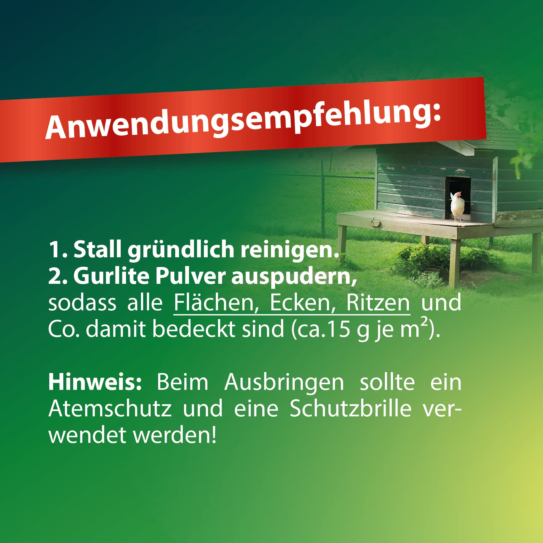 Röhnfried Gurlite® Pulver - 25 L - Effektiver Schutz gegen rote Milbe, Vogelmilben, Läusen, Flöhe, Zecken & Parasiten - Naturprodukt für den Hühnerstall - für Hühner, Wachteln & anderes Geflügel
