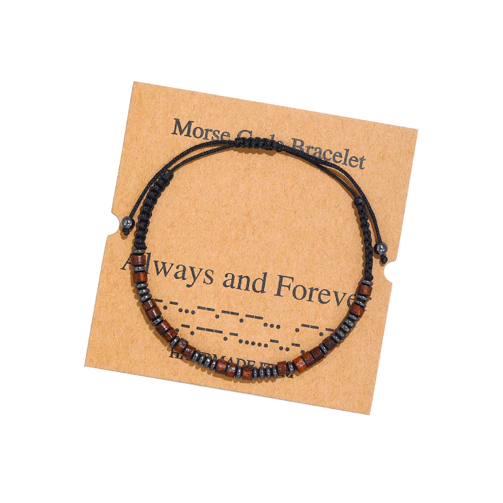 COLORFUL BLING Handmade Morse Code Bracelets Brown Silk Beaded Wrap Wood Adjustable Bracelet Inspirational Jewelry Best Friend for Women Men, Wood, wood, (B09FPMG5L1) Amazon Price History, Amazon Price Tracker