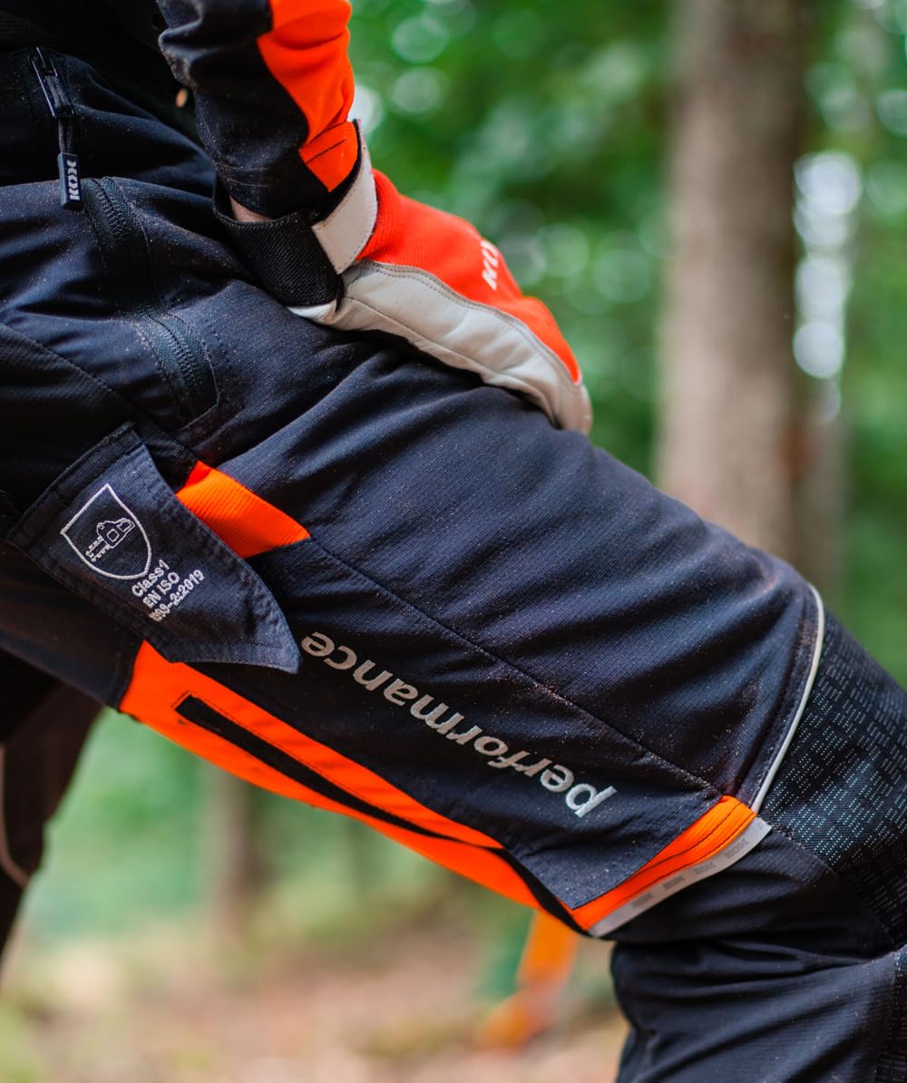 KOX Schnittschutzhose Performance Anthrazit/Orange Größe 64 | Typ A