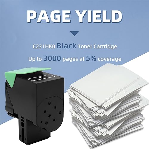 Miniatura 10 de C2310Y0 Cartucho de tóner amarillo de repuesto para Lexmark C2325 C2325dw C2425 C2425dw C2535 C2535dw MC2325 MC2325adw MC2425 MC2425adw MC2535adwe