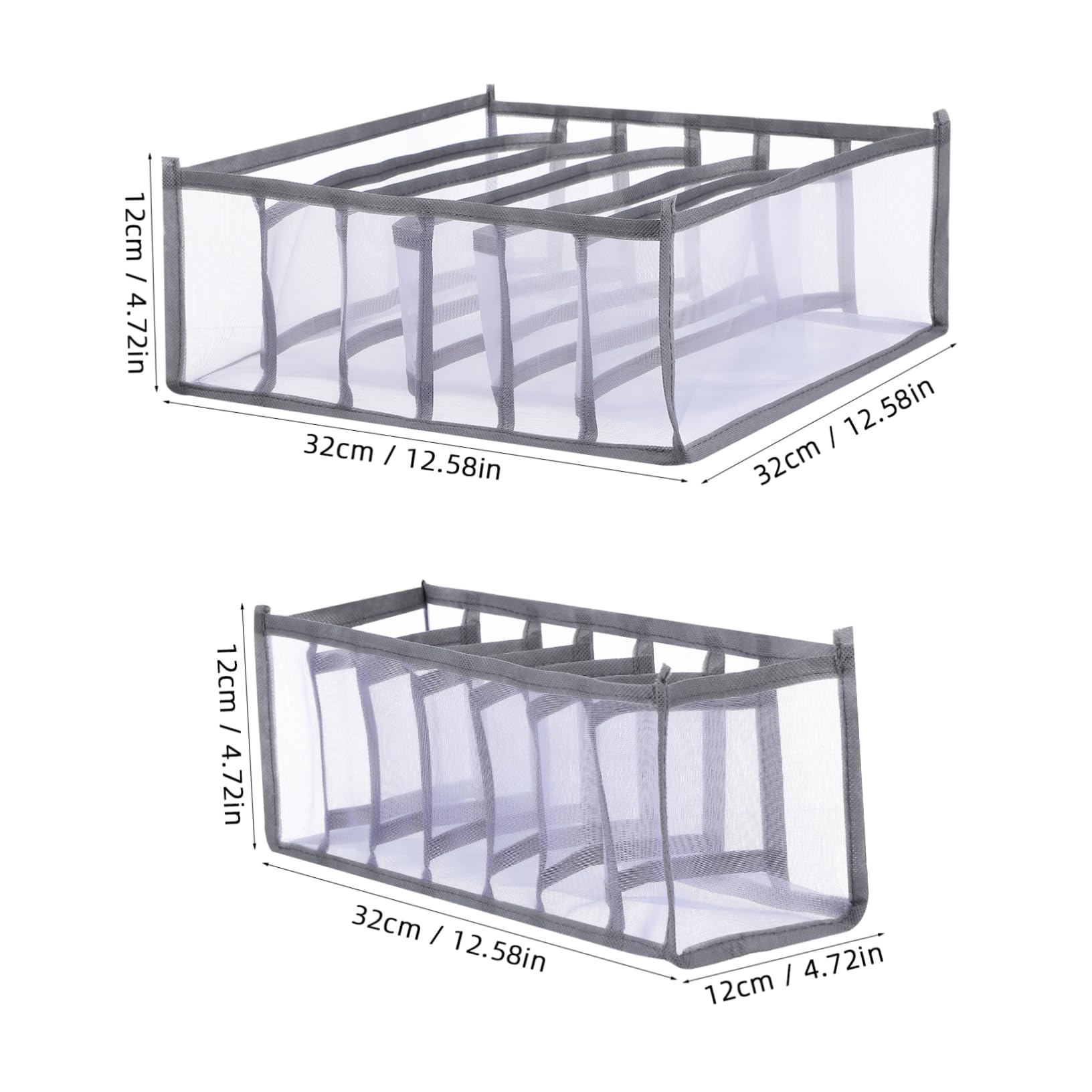 Happyyami 3 Pcs Underwear Organizer Drawer Storage for Socks Bras and Versatile Closet Divider for Neat and Organized Wardrobe Grey Design