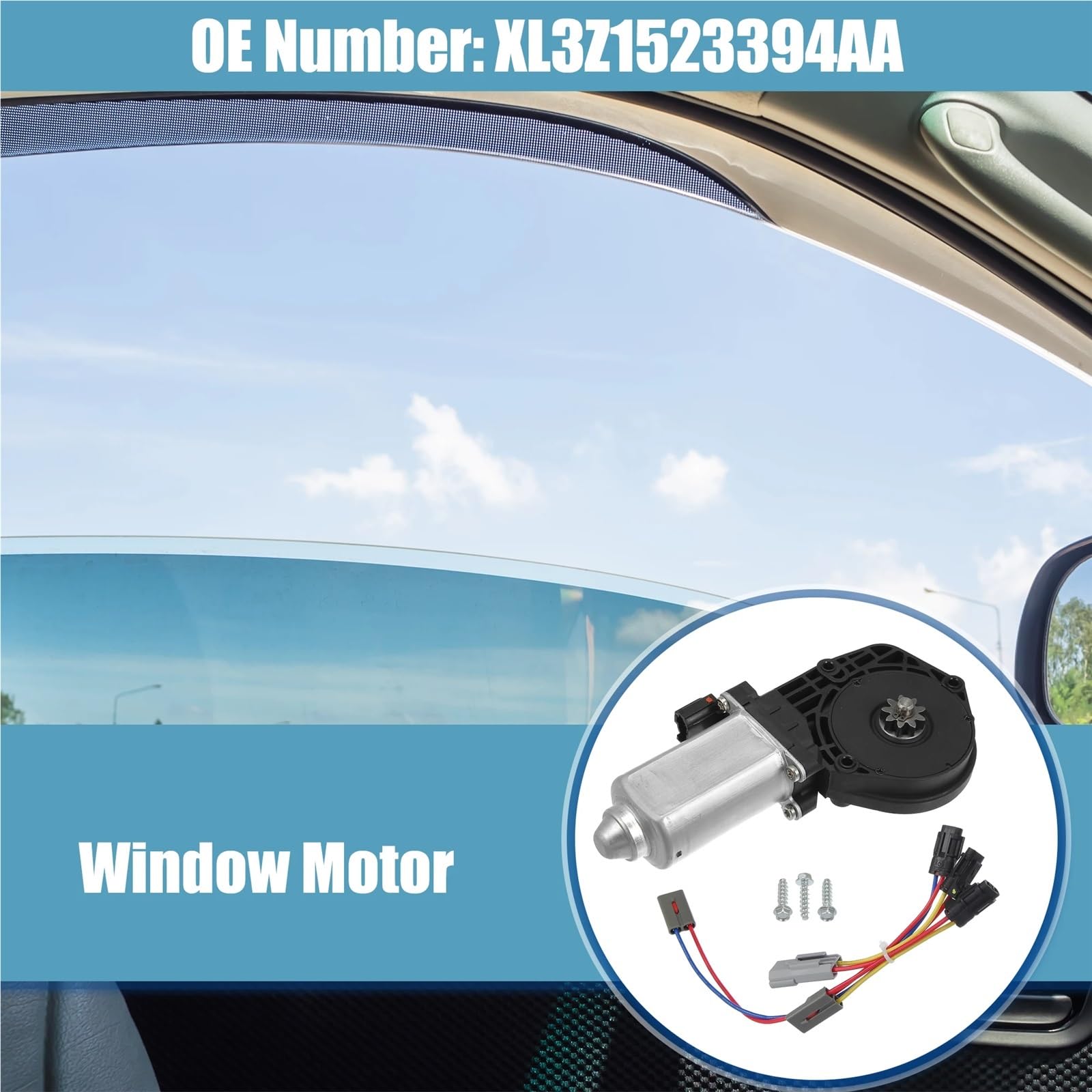 motore alzavetri auto impermeabile 1 set di motorino di sollevamento alzacristallo elettrico anteriore destro adatto per Ford F-150 1997-2004