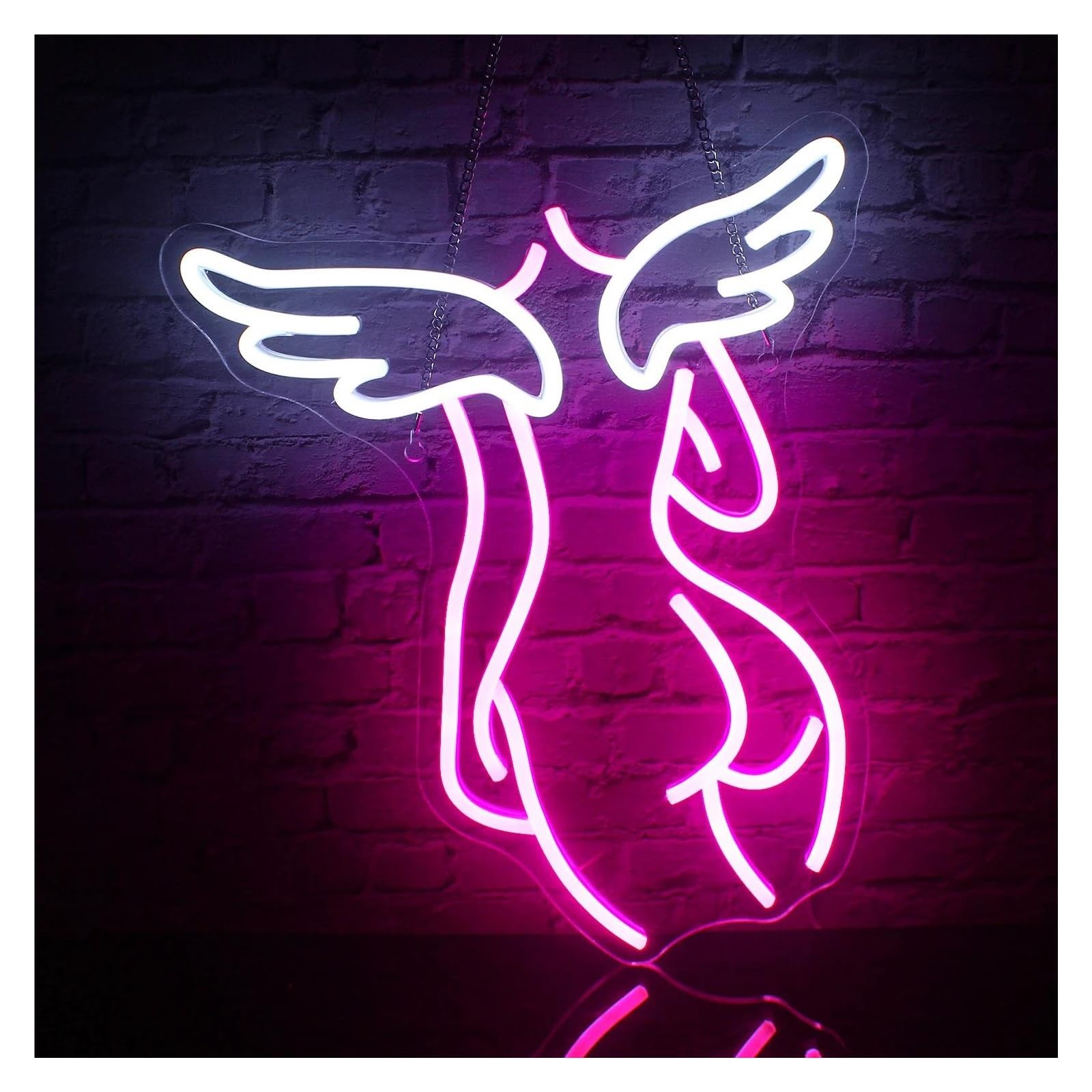 LEMST Signs Lamp Angel Neon Sign Angel Neon Lights for Wall Decor Bedroom Home Aesthetic Bar Wedding Birthday Party 39.8x30.9cm