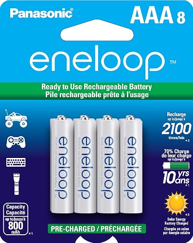 Eneloop BQ-CC55 Charger with BK-3MCCA8BA AA and BK-4MCCA8BA AAA Batteries