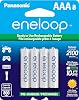 Eneloop 4 Pack NiMh Rechargeable Batteries for Camera, Toys & K-KJ17MCA4BA Advanced Individual Cell Battery Charger Pack AAA 2100 Cycle Ni-MH Pre-Charged Rechargeable