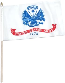US Flag Store 12 by 18-Inch Army Flag Mounted on 24-Inch Wooden Stick