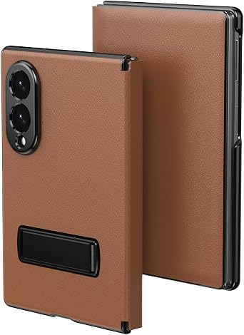 Z Fold 8 Wide Case,Compatible with Samsung Galaxy Z Fold 8 Wide, Magnetic Leather Case with Stand [Shockproof][Soft Grip] - Flip Kickstand Luxury Protective Case for Men/Women Brown