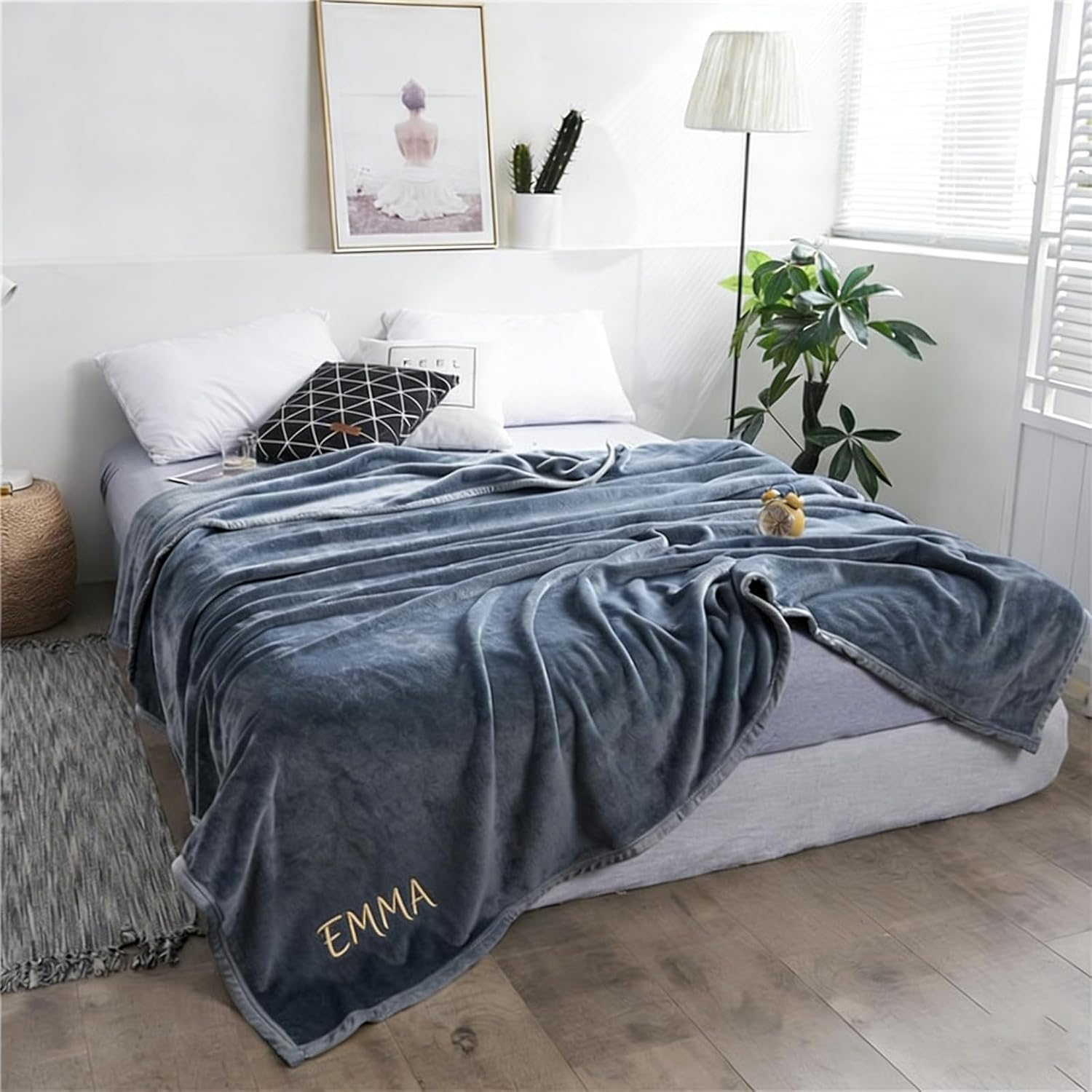 Personalized Warm Fleece Blanket, Monogrammed Blanket, Cute Idea, Custom Corporate Gift (150cmx200cm)