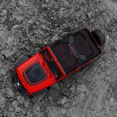 Miniatura 9 de Shadeidea JK - Parasol superior compatible con Jeep Wrangler JKU, cubierta de techo de malla suave (2007-2018) - Bloqueador de ruido de viento UV