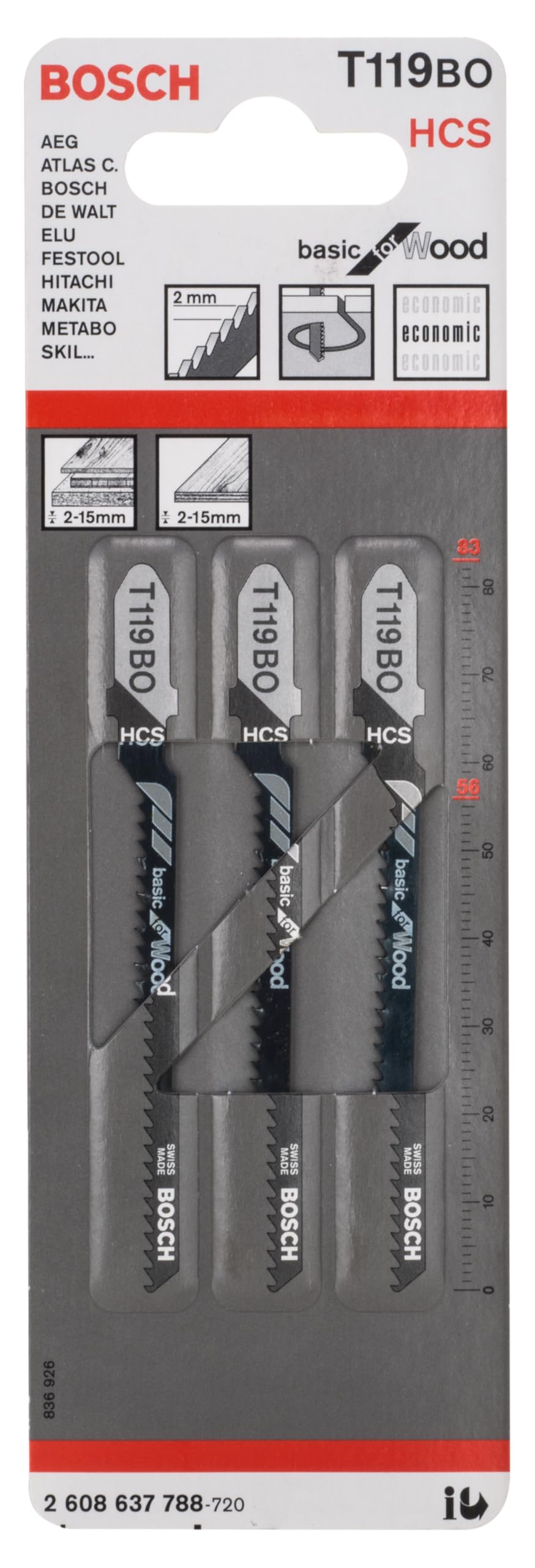 Amazon | BOSCH(ボッシュ) 木工用ジグソーブレード3本組[T-119BO