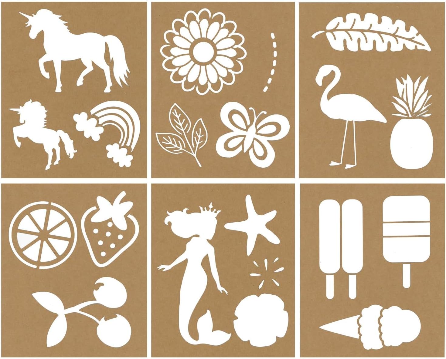 Hampton Stencil Pack 7.5x9 6pc Kraft Good Vibes