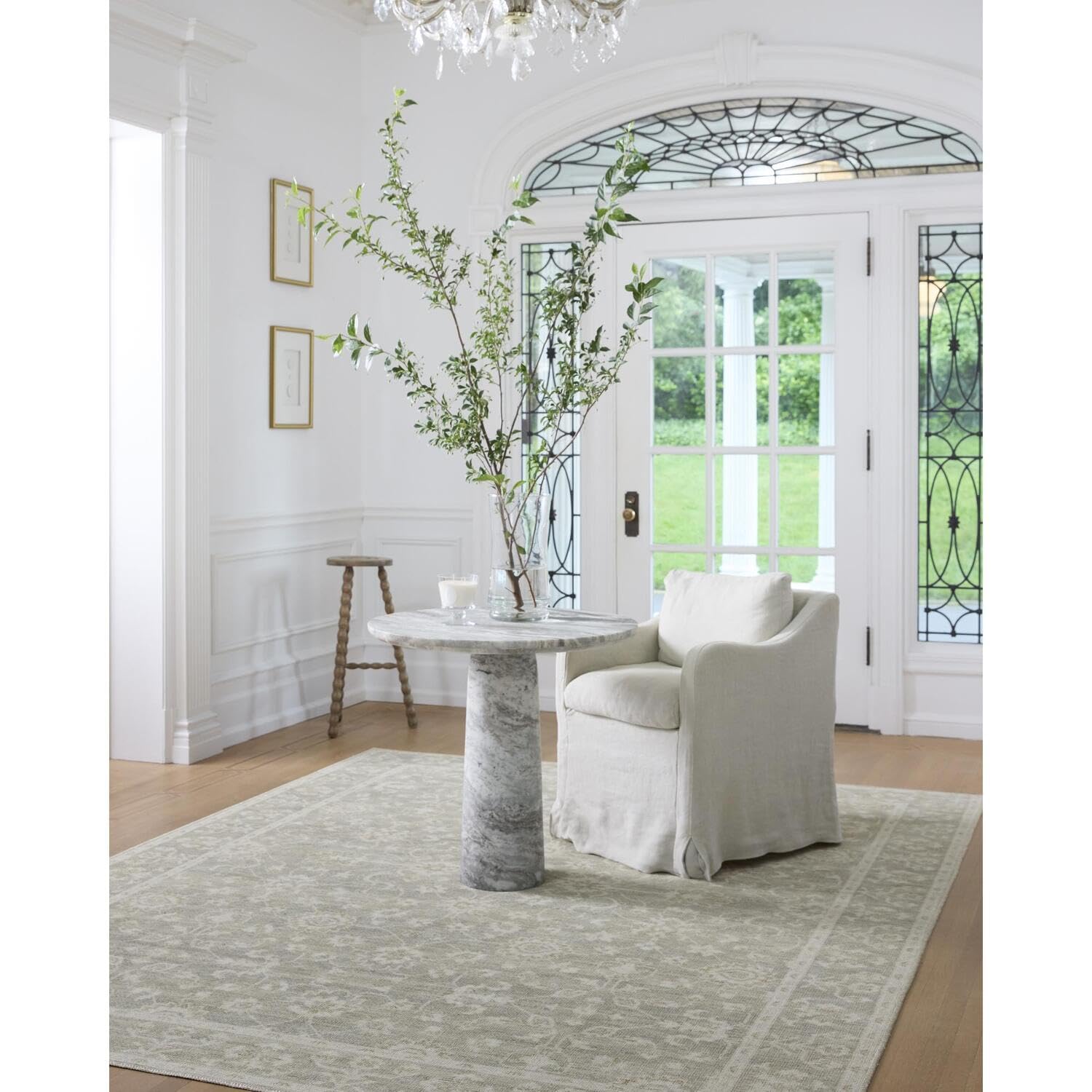livabliss x nabela noor home asha traditional oriental area rug, 7'10" x 10',sage/off-white