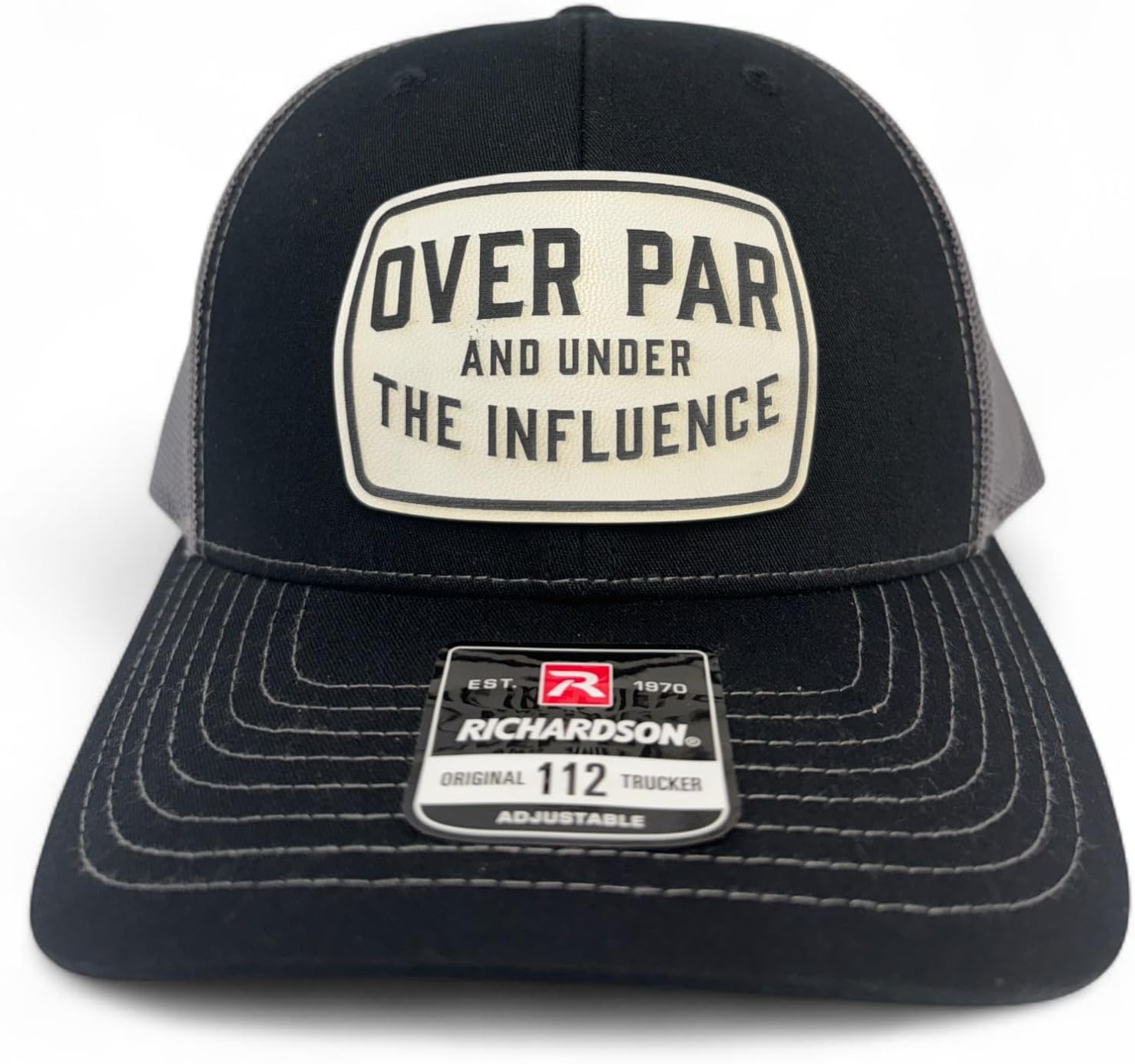 Over Par and Under The Influence Hat – Funny Golf Trucker Cap for Men | Drinking Golf Hat with Saying