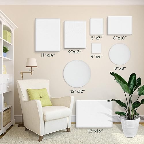 Miniatura 77 de ESRICH Lienzos estirados para pintar de 8 x 10 pulgadas, paquete de 10 lienzos de 8 x 10 pulgadas, lienzo de algodón imprimado sin ácidos, lienzos