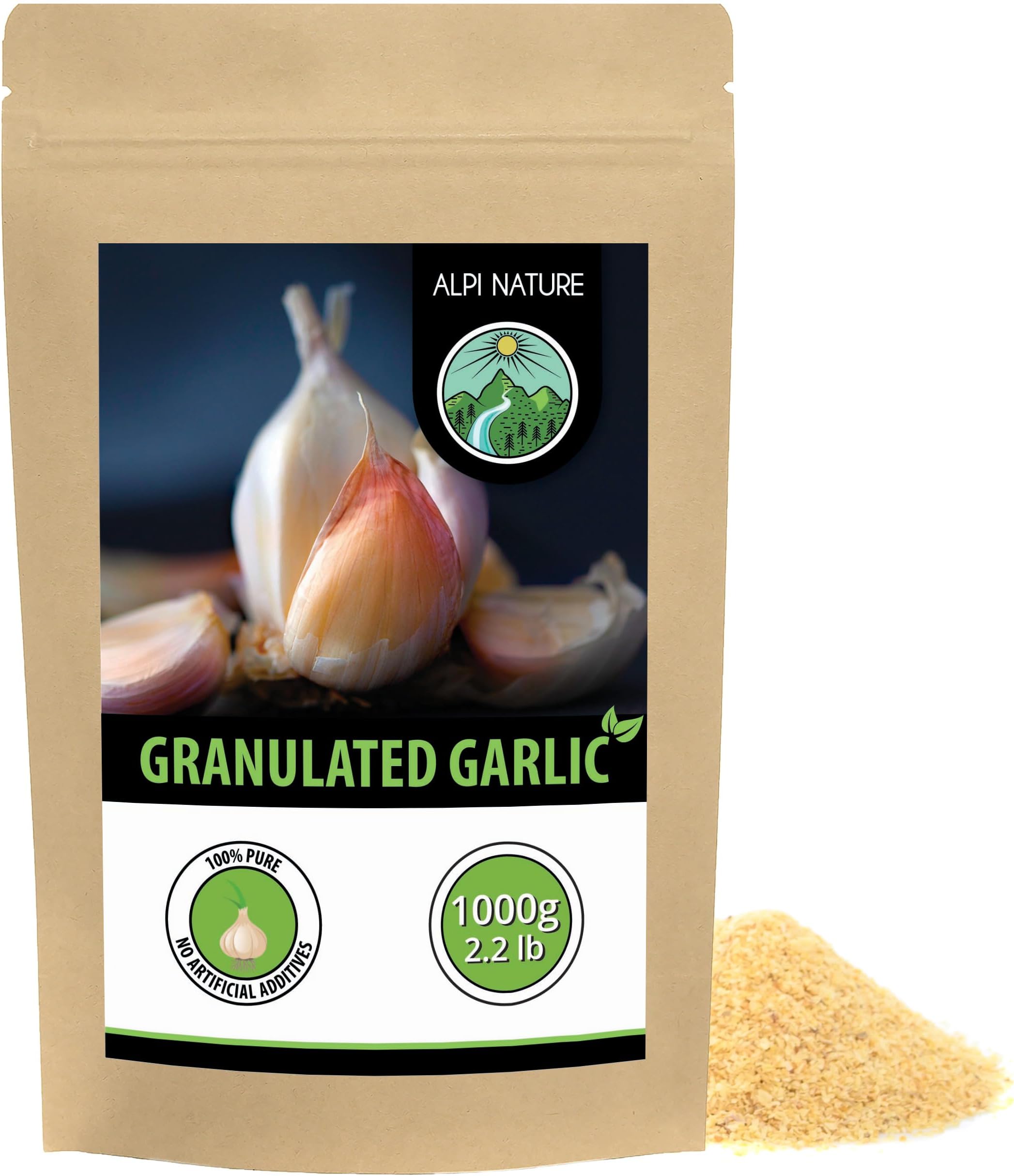 Garlic Granules 1kg 2.2 lb, Dried and Minced Garlics, Granulated Garlic Seasoning