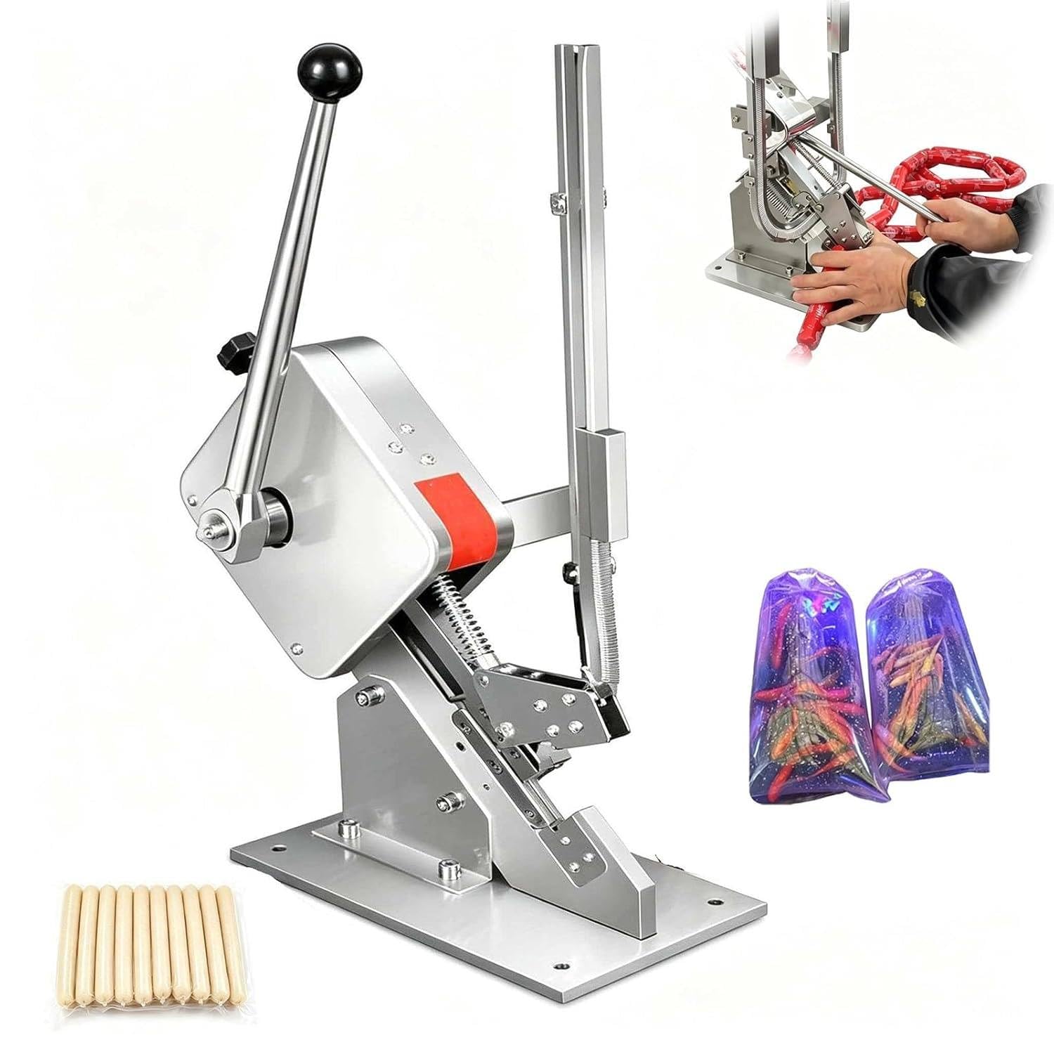 WYBYYDS Manual U-shape Sausage Clipper Clipping Machine and Sausage Maker Tying Machines Hand Clipping Machine for Plastic Bags Vegetables U503Y
