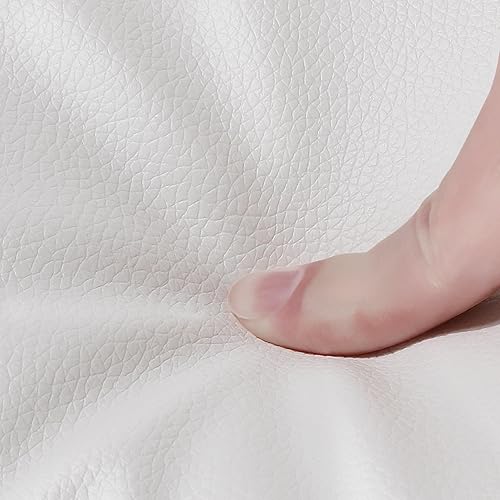 Miniatura 7 de Yaheetech Silla decorativa, sillón de piel sintética, tumbona con acolchado suave y patas de madera para sala de estar, color blanco, juego de 2