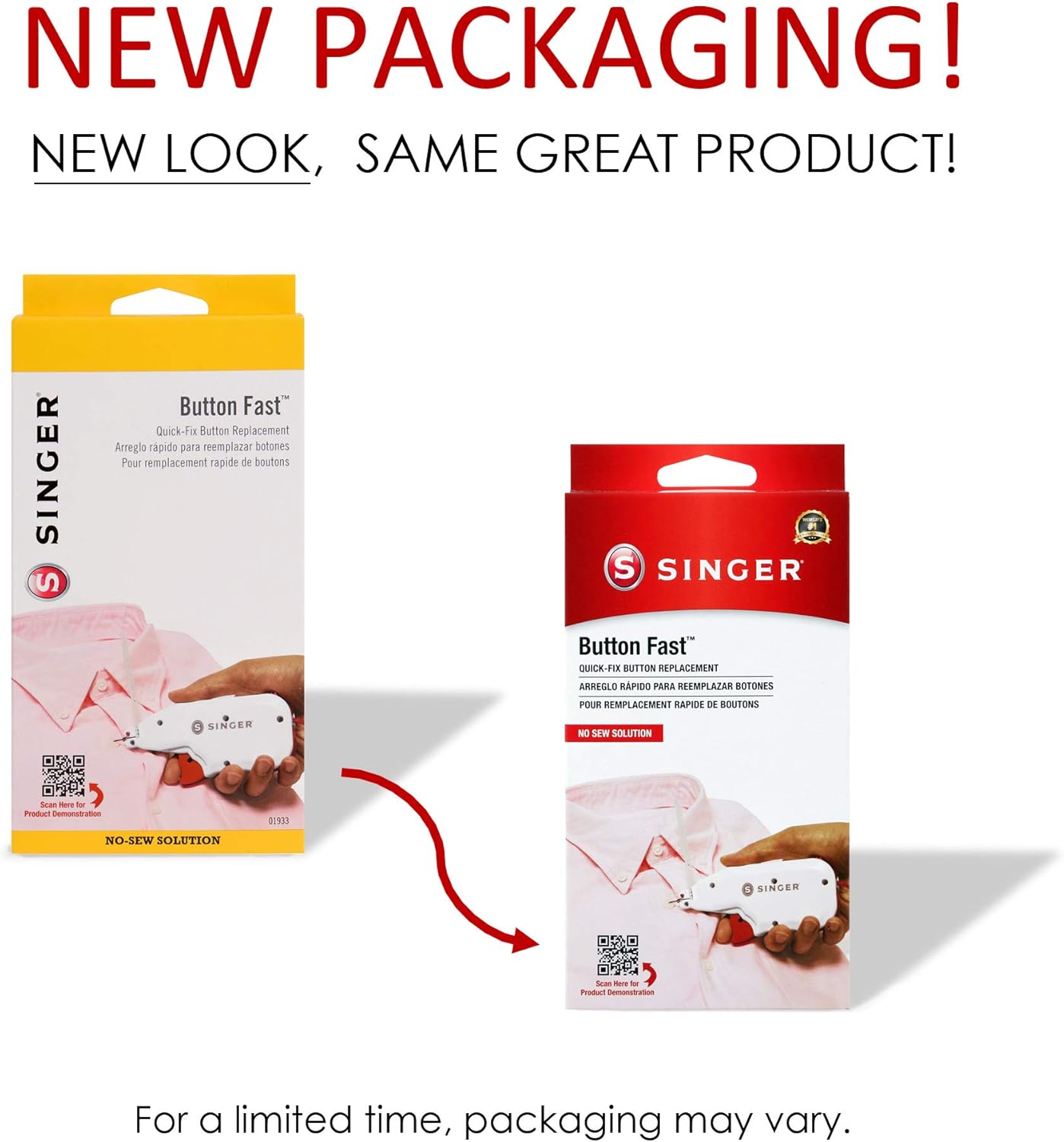 Singer Button Fast Quick-Fix Button Replacement Tool with 60 Fasteners and 12 Buttons (01933) : Arts, Crafts & Sewing