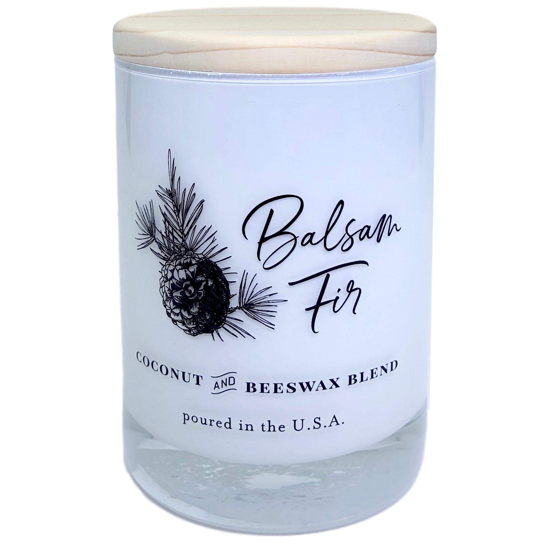 Balsam and Fir Scented Candle Coconut and Beeswax Blend