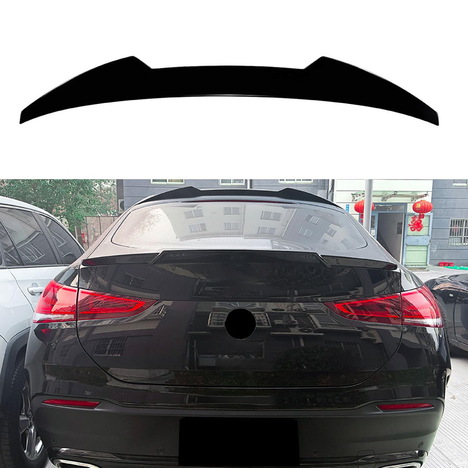 YPFYBHD Compatible with Benz GLE Coupe C167 2020+, Car Rear Roof Trunk Spoiler Wing Air Deflector Tuning Exterior Accessories,glossy black