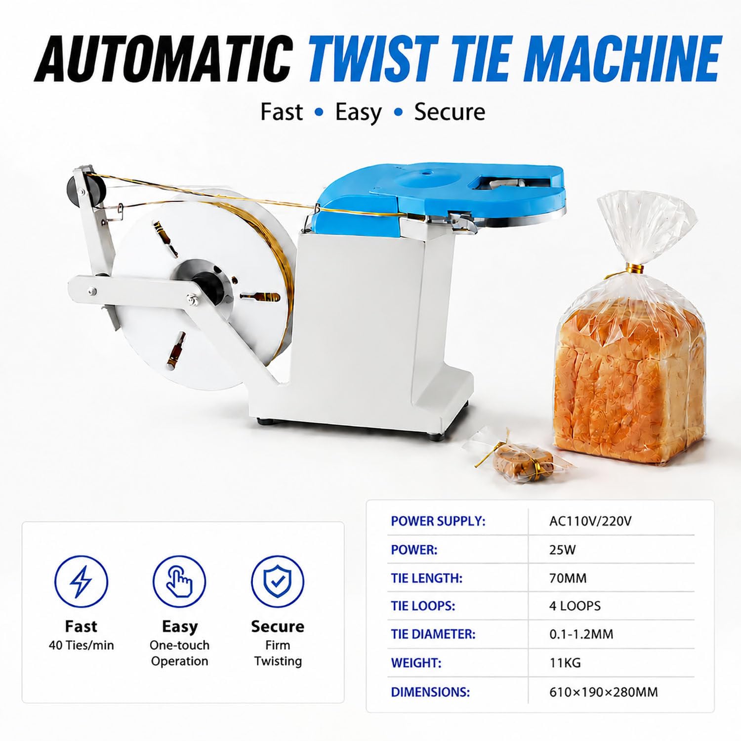 Automatyczna maszyna do spinania taśmą drucianą, automatyczne podawanie 220V