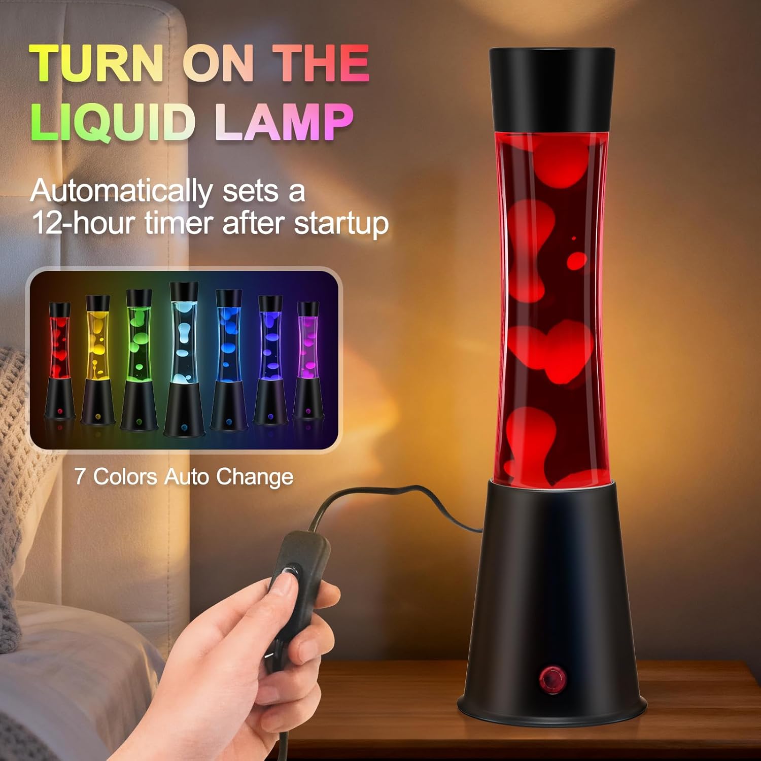 17 Colors Changing Liquid Motion Lamp with Remote,15.6" LED Night Light Relaxing Table Lamp for Kids & Adults, Liquid Light for Bedroom Home Decor