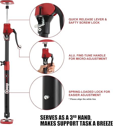 Miniatura 4 de XINQIAO Sistema de soporte de tercera mano para herramienta de tercera mano, barra de soporte de acero premium con capacidad de 154 libras para gato