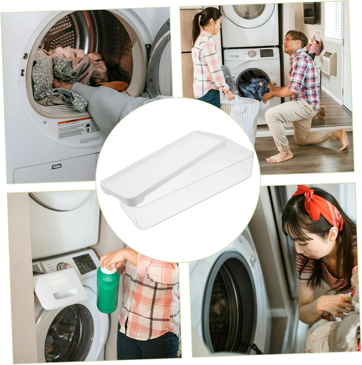Ciieeo Laundry Holder Container Innovative Opening Mechanism for Organized Storage Plastic Dispenser for Laundry Room and Dishwasher Use Large Elegant Design