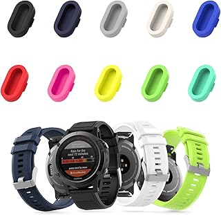 【10個セット】 MoKo ガーミン用 防塵プラグ Vivoactive6/5/4/3、Fenix8/7/7S/7X/6/5、Forerunner970/570/265/165/965/55、Instinct3/2/2X、ApproachX10、venu4/3など 充電器ポート用 防塵 カバー 保護 キャップ シリコン製 Multicolor