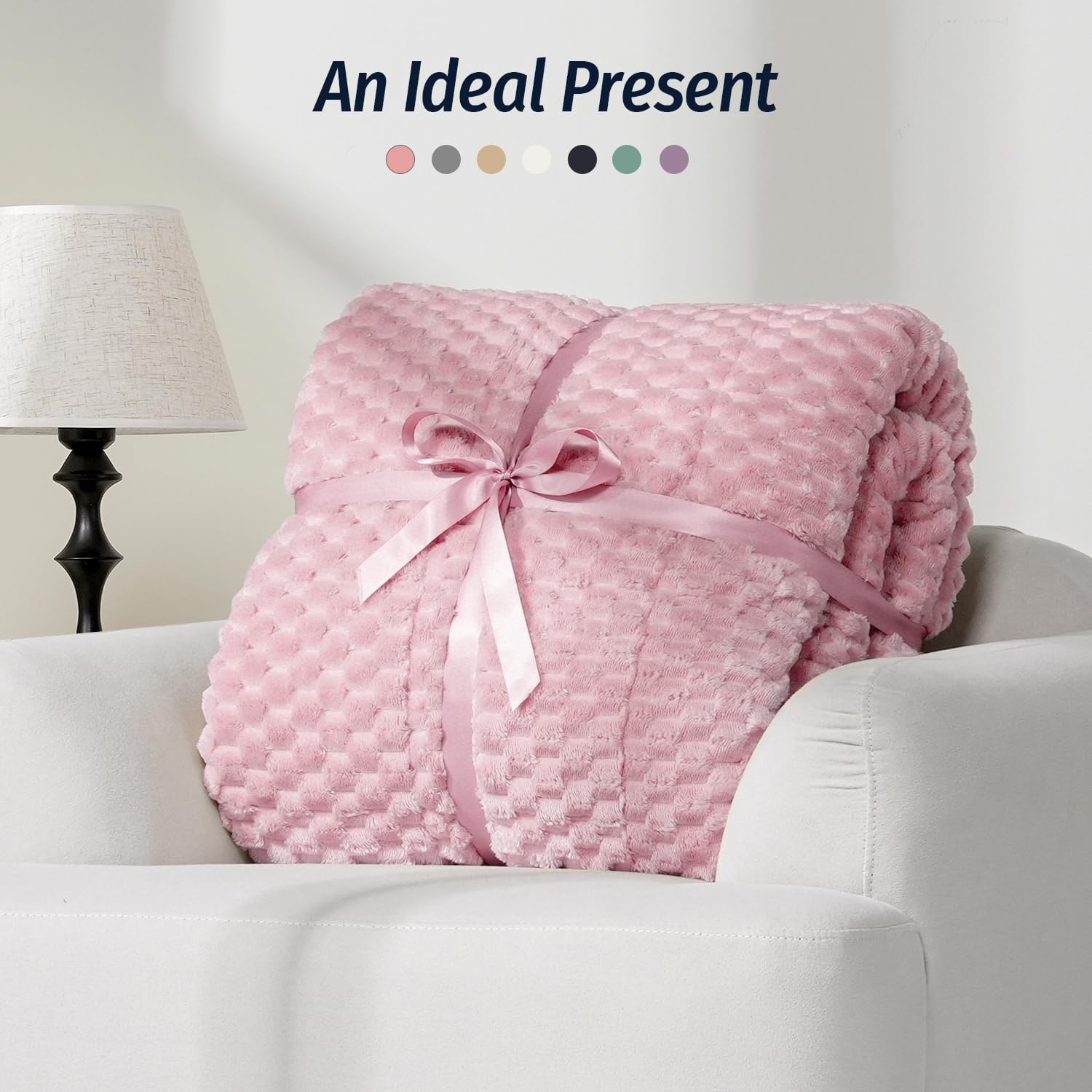 Wemore Fleece Weighted Blanket for Adults (60" x 80" 15lbs, Pink), Dual Sided Cozy Soft Sherpa Heavy Blanket, 3D Imitation Turtle Shell Warm Jacquard Flannel Weighted Blankets for Couch and Bed - Image 6