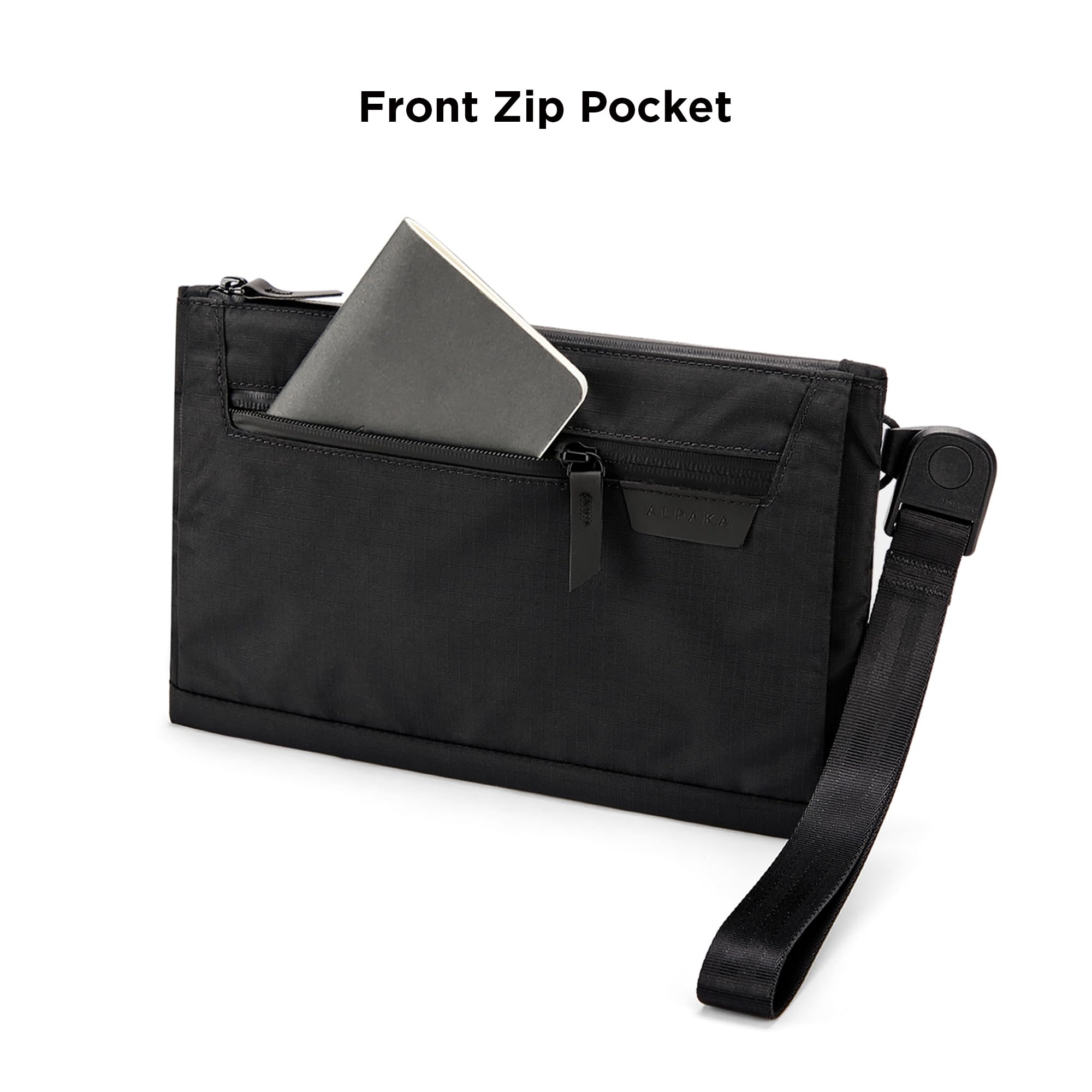 ALPAKA Zip Pouch Max V2 – 2L Umhängetasche Herren Klein | Sling Bag, EDC Schultertasche, für iPad mini, Reise & Alltag, wasserdicht, Schwarz