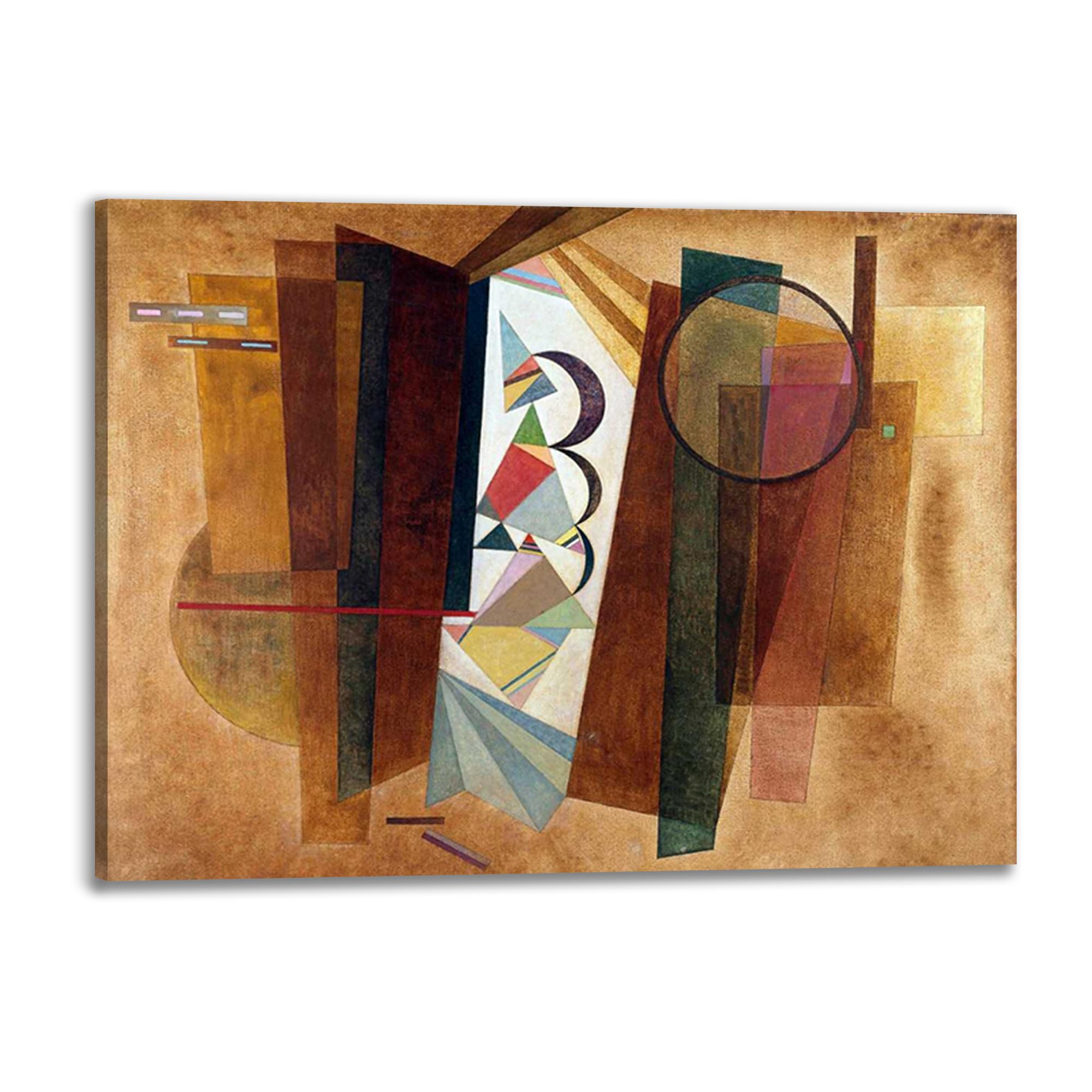 Tableau Kandinsky Développement en Brun 40x30 cm impression sur toile cadre bois