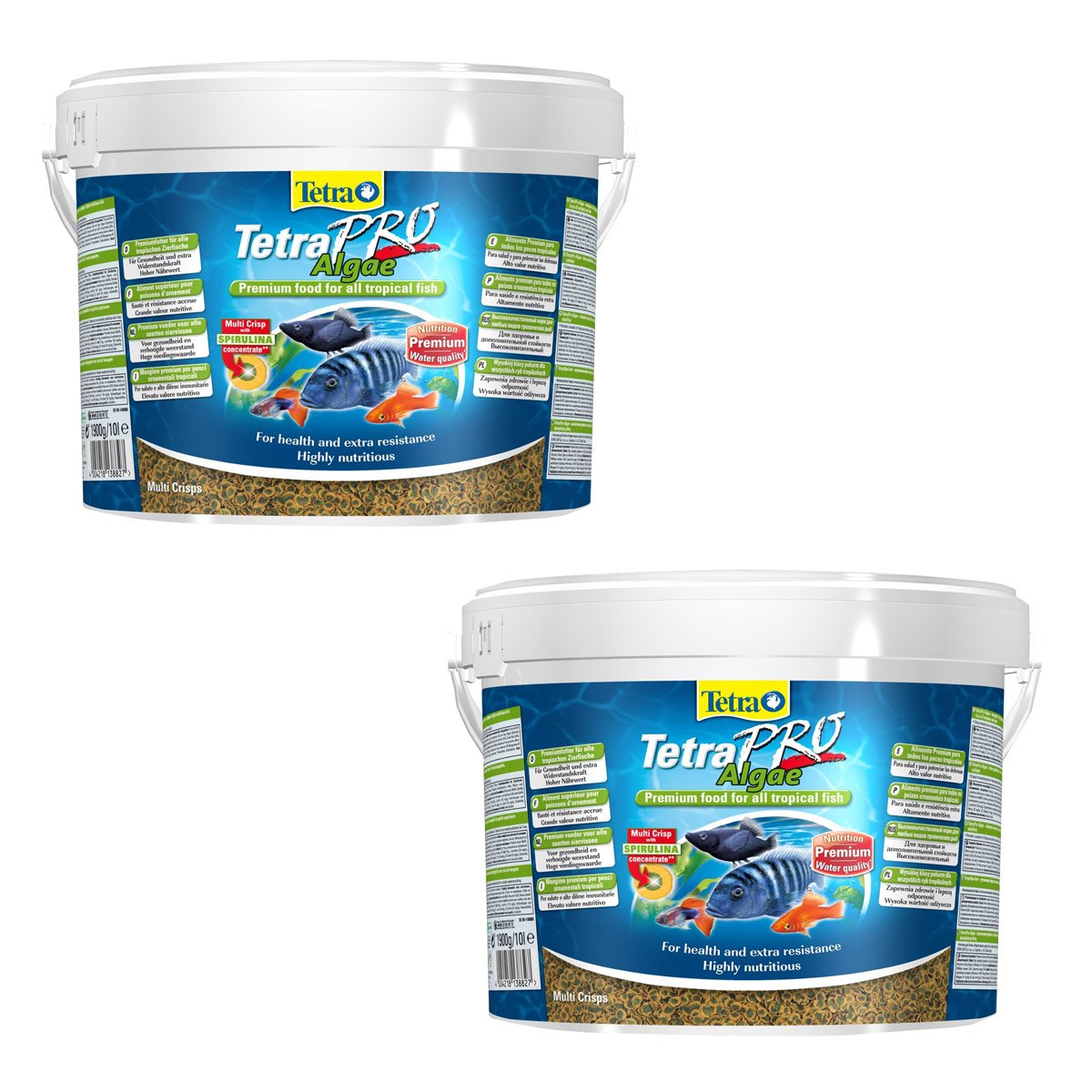 2 X 10 litri tetr APRO Algae Premium Fodera per tutti i pesci ornamentali tropicali