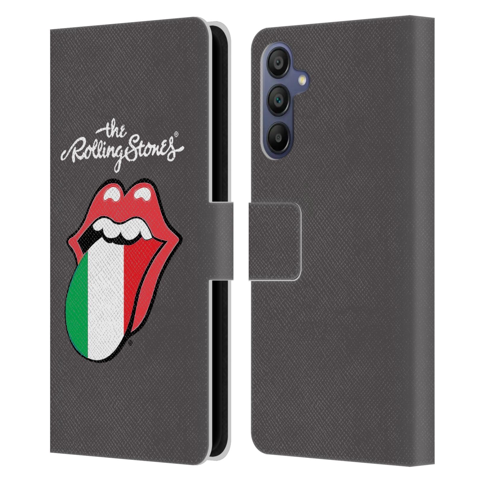 Carcasa de cuero tipo libro de The Rolling Stones para Samsung Galaxy A15 7