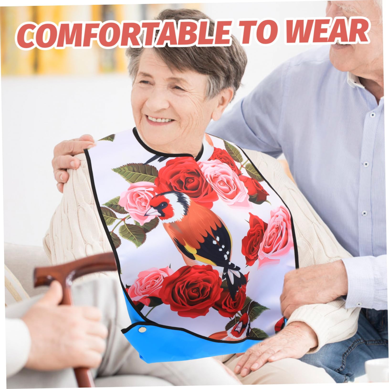 Healeved 3piezas Babero Reutilizable Para Adultos Mayores De Ropa Lavable Delantal De Cuidado Doble Diseño Ergonómico
