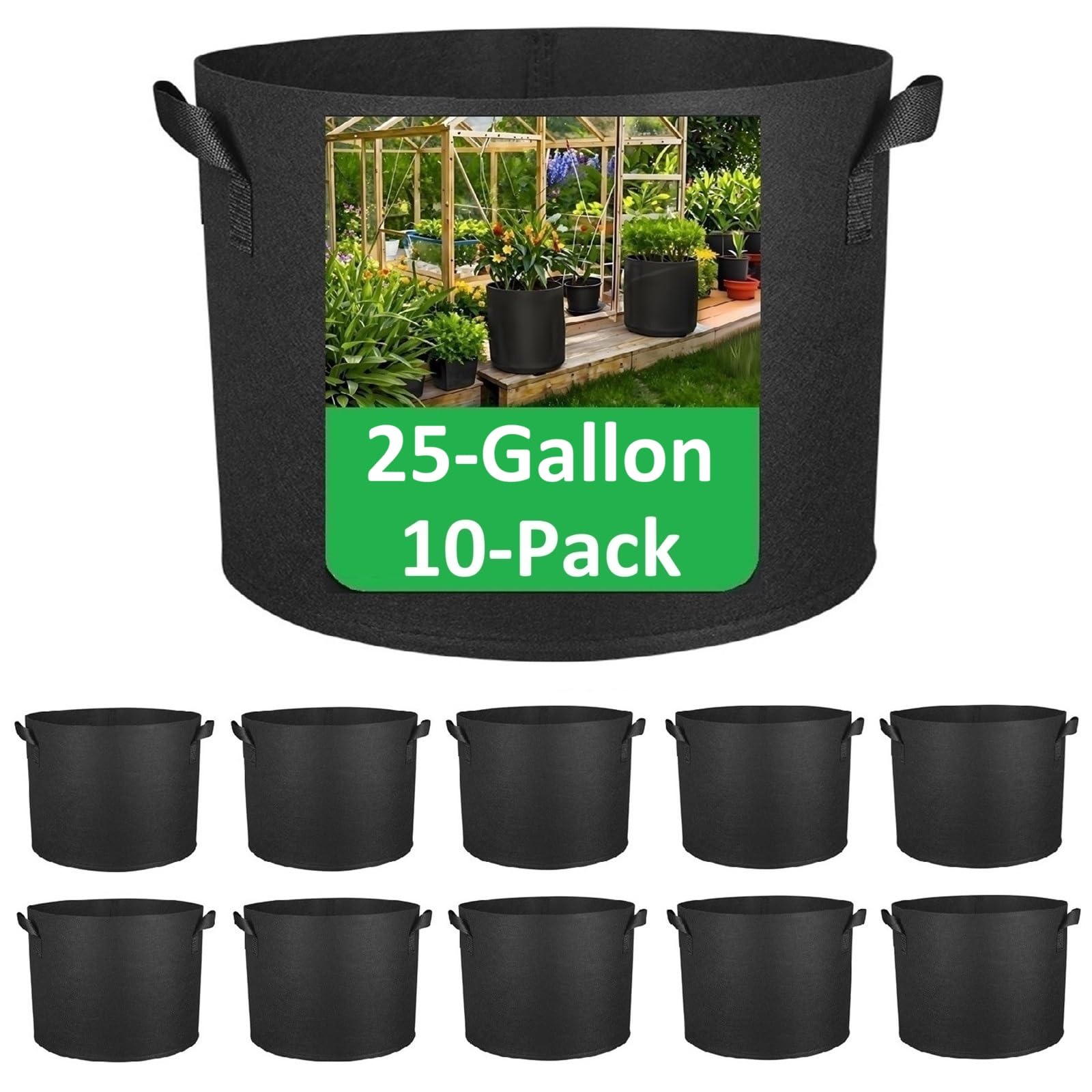 ANSLYQA 10-Pack 25 Gallon Grow Bags