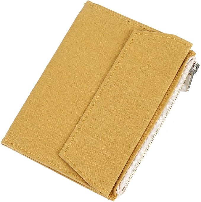 Moterm Zipper Pocket for Travelers Notebook, 1 Insert Pouch Refill for TN Accessories Paper Card Holder Storage Bag (Passport Size,Yellow)