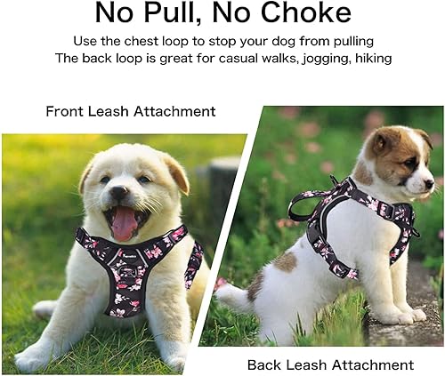 Miniatura 4 de Petmolico Arnés de invierno para perro con forro polar, arnés reflectante para perro sin estrangulamiento con asa de agarre y 2 anillos en D de