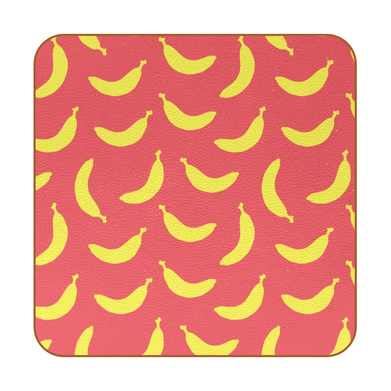 Dessous de verre banane anti trace et glisse pour protéger table lot de 6