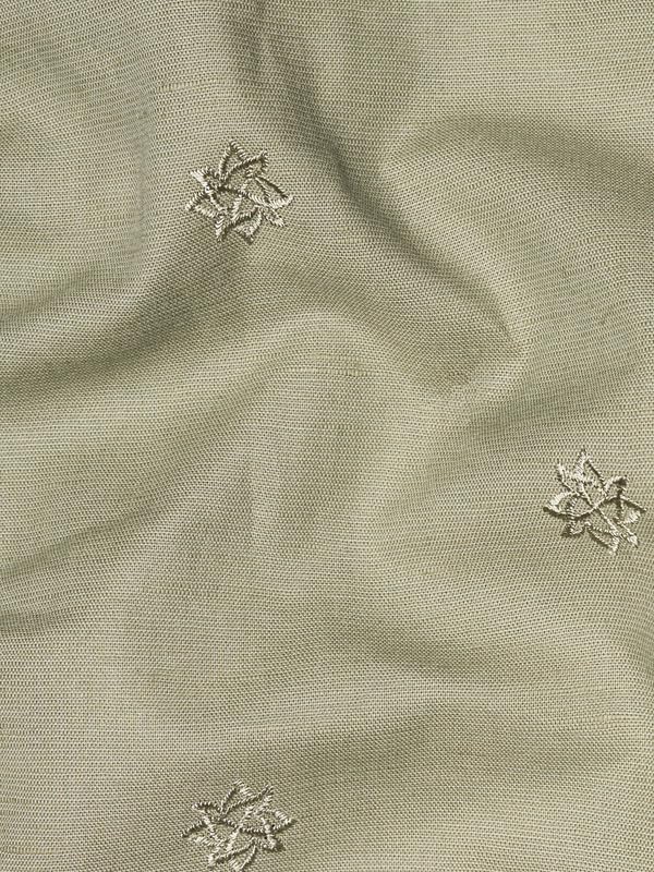 Image of FRENCH CROWN Men's Green Linen Regular Fit Full Sleeves Casual Shirt
