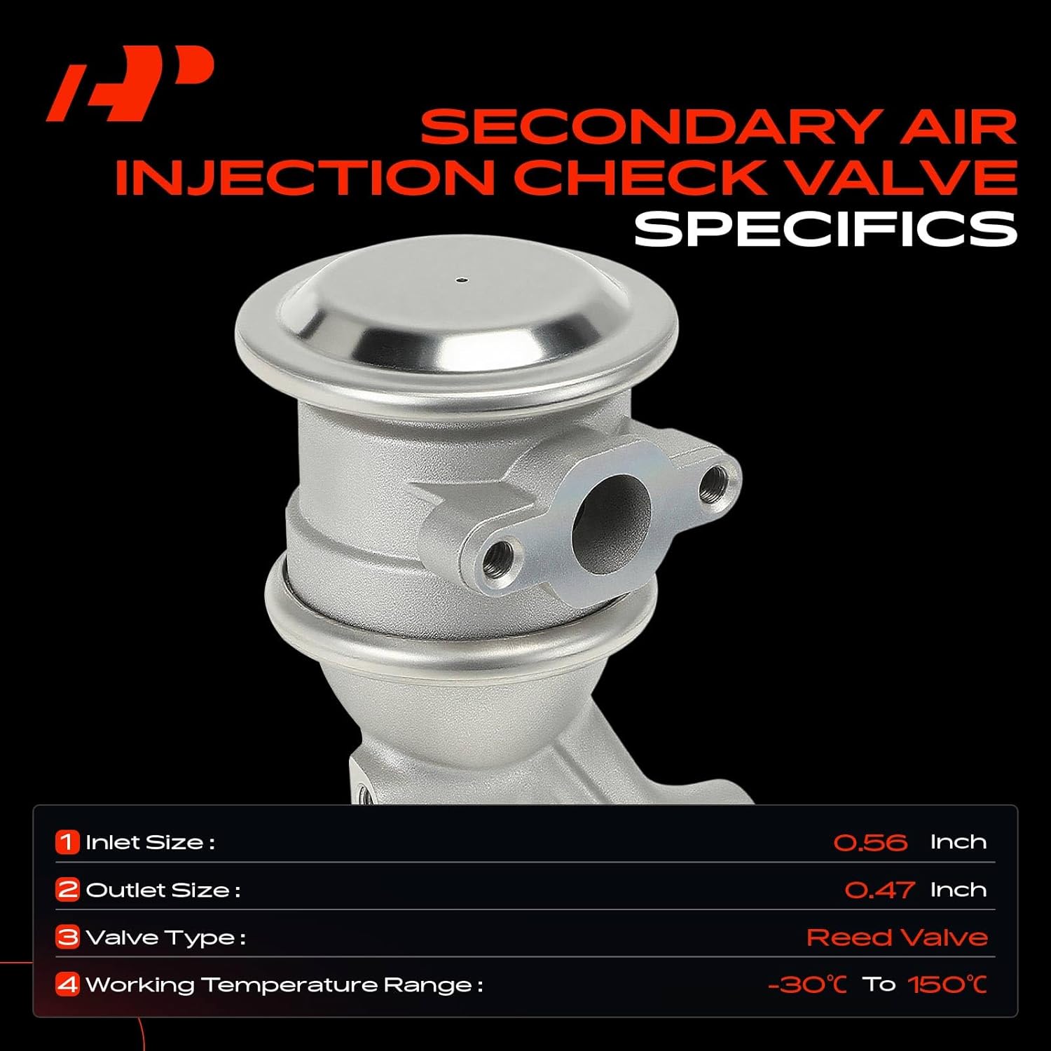 A-Premium Secondary Air Injection Check Valve Compatible with Audi Q5, Q7, A4 A5 A6 A7 A8 Quattro, A7 S5 Sportback, S4, S5, S6, S8, SQ5 & Volkswagen Touareg, Air Pump Check Control Valve with Gasket