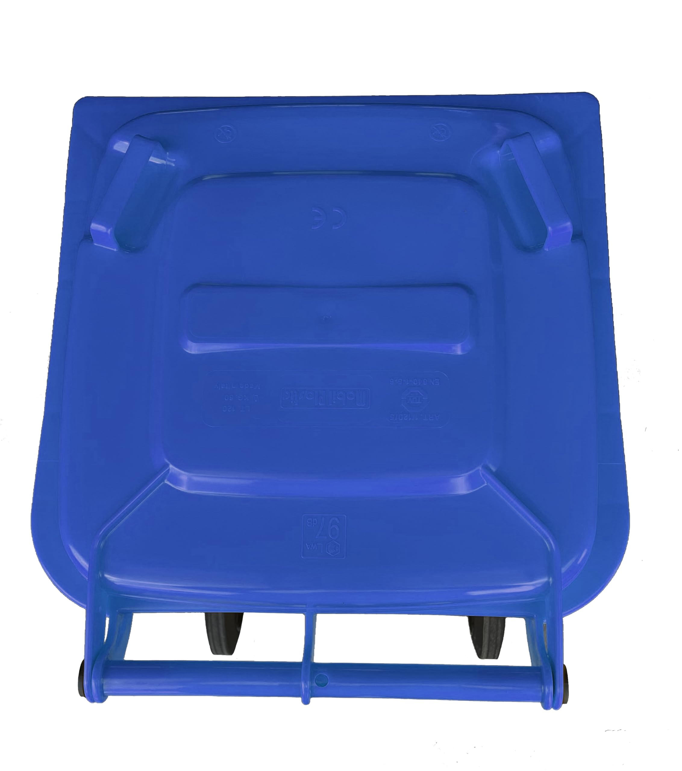 Mobil Plastic - Bidone Raccolta Differenziata 120 Litri con Coperchio e Ruote per Uso Esterno | Colore Blu | Plastica Resistente | Certificato UNI EN 840