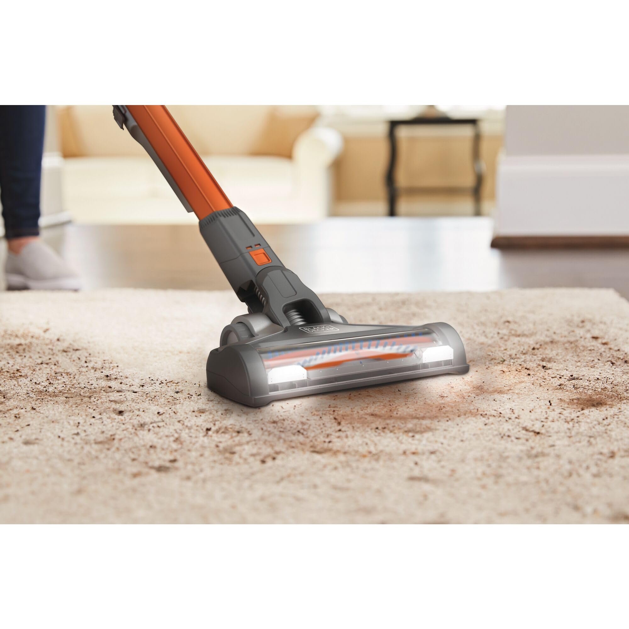 BLACK+DECKER Aspirador de Escoba con Batería Externa 18V, Batería de Litio 2Ah, Autonomía de 58 Minutos y 3 Velocidades, Depósito de 650ml - BHFEV182C-QW