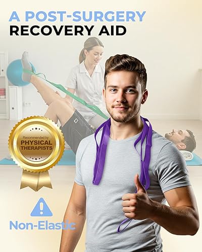 Miniatura 2 de Trideer Correa elástica de yoga para terapia física, 10 bucles de correas de yoga para estiramiento, correa elástica no elástica para pilates,